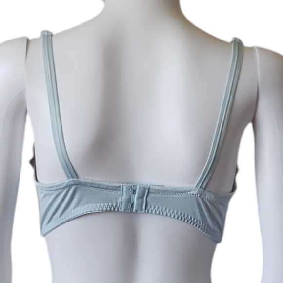 Light Blue & White Lace Push Up Bra Size F 85 - Picture 7 of 13